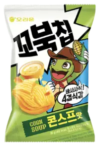 Orion Kkobuk Chips (Turtle Chips) chip brand logo from South Korea